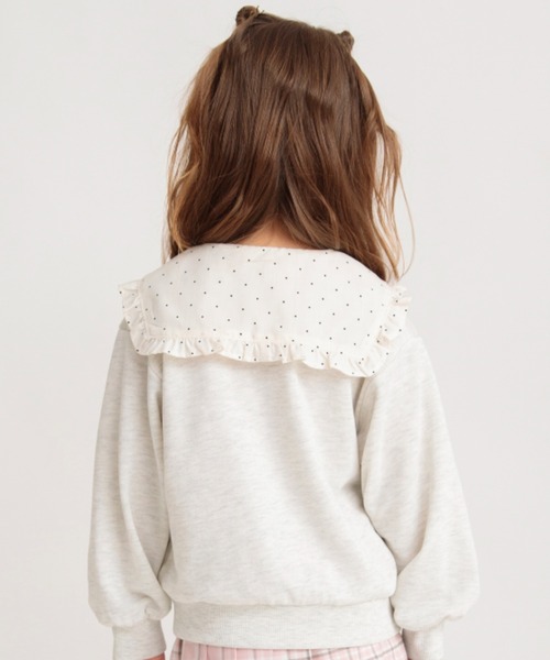 BRANSHES（ブランシェス）の「襟付き裏毛トレーナー（スウェット・キッズ・ピンク/ブラック/杢グレー・130/120/150/140/100/110/90/80）」の10枚目の写真