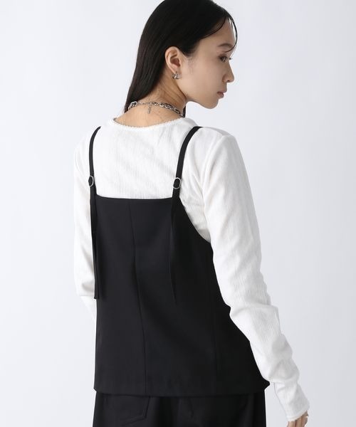 JEANASIS（ジーナシス）の「ツイルキャミソールジレ/319734（ベスト・レディース・ブラック/モカ・FREE）」の10枚目の写真