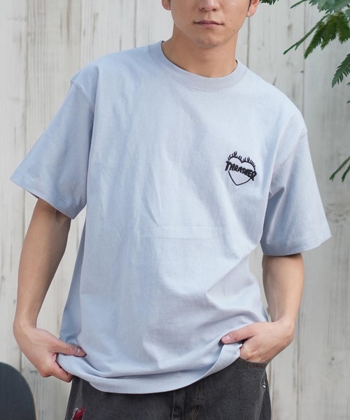 THRASHER(スラッシャー)の「【ムラサキスポーツ限定】THRASHER/スラッシャー 半袖Tシャツ/半袖Tee オーバーサイズ 刺繍ロゴ ユニセックス 252TH1ST040(Tシャツ/カットソー・メンズ・ベージュ/グリーン/ホワイト/アッシュグレー/チャコールグレー/イエロー/オレンジ/カーキ/サックスブルー/ネイビー/ブラック・L/XL/M/S)」の9枚目の写真