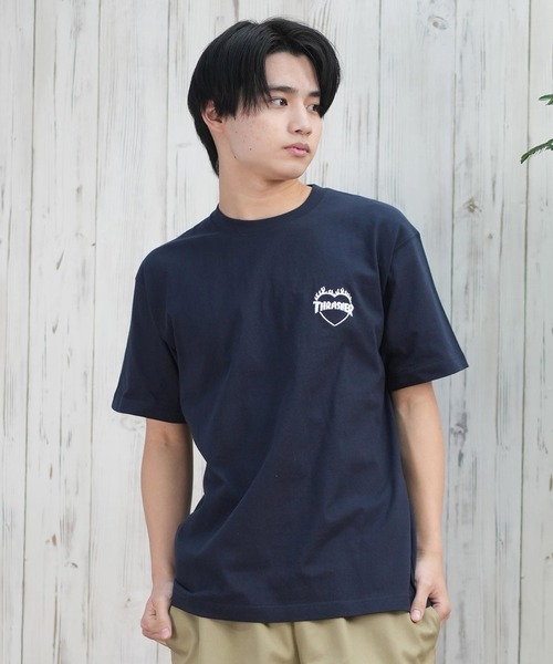 THRASHER(スラッシャー)の「【ムラサキスポーツ限定】THRASHER/スラッシャー 半袖Tシャツ/半袖Tee オーバーサイズ 刺繍ロゴ ユニセックス 252TH1ST040(Tシャツ/カットソー・メンズ・ベージュ/グリーン/ホワイト/アッシュグレー/チャコールグレー/イエロー/オレンジ/カーキ/サックスブルー/ネイビー/ブラック・L/XL/M/S)」の12枚目の写真