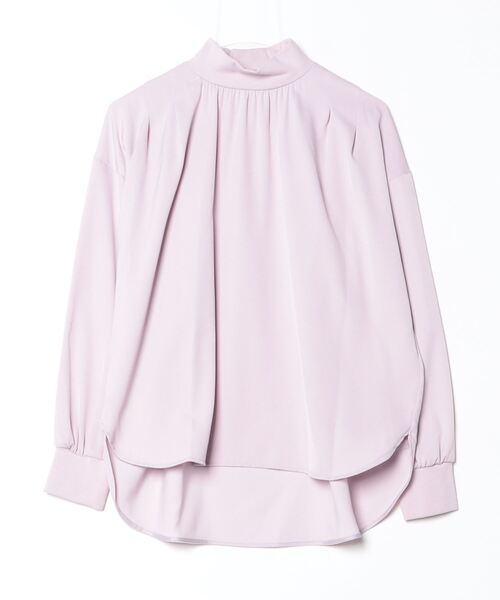 K.T KIYOKO TAKASE（キヨコタカセ）の「起毛ストレッチサテン リブギャザープルオーバー（シャツ/ブラウス・レディース・ホワイト/ライラック・9号）」の2枚目の写真