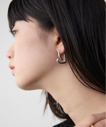 ニュアンスハートフープピアス