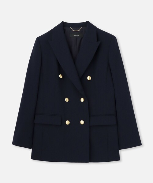 allureville（アルアバイル）の「リオペルダブルブレスト6釦ジャケット（テーラードジャケット・レディース・ベージュ/ネイビー・1/2）」の2枚目の写真