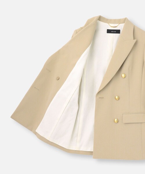 allureville（アルアバイル）の「リオペルダブルブレスト6釦ジャケット（テーラードジャケット・レディース・ベージュ/ネイビー・1/2）」の7枚目の写真