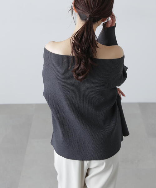 FREE'S MART（フリーズマート）の「［MFM］オフショルジップラメカーディガン（ニット/セーター・レディース・グレー/ホワイト/レッド/ピンク/ライトグリーン・FREE）」の12枚目の写真