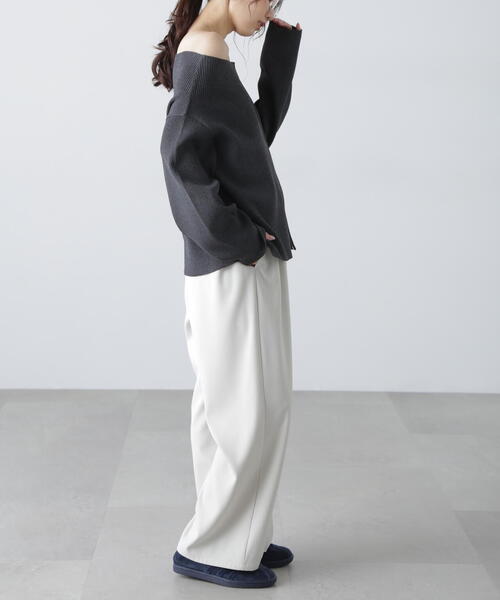 FREE'S MART（フリーズマート）の「［MFM］オフショルジップラメカーディガン（ニット/セーター・レディース・グレー/ホワイト/レッド/ピンク/ライトグリーン・FREE）」の7枚目の写真