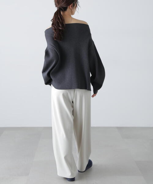 FREE'S MART（フリーズマート）の「［MFM］オフショルジップラメカーディガン（ニット/セーター・レディース・グレー/ホワイト/レッド/ピンク/ライトグリーン・FREE）」の6枚目の写真