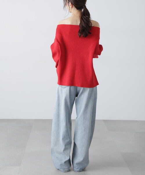 FREE'S MART（フリーズマート）の「［MFM］オフショルジップラメカーディガン（ニット/セーター・レディース・グレー/ホワイト/レッド/ピンク/ライトグリーン・FREE）」の22枚目の写真