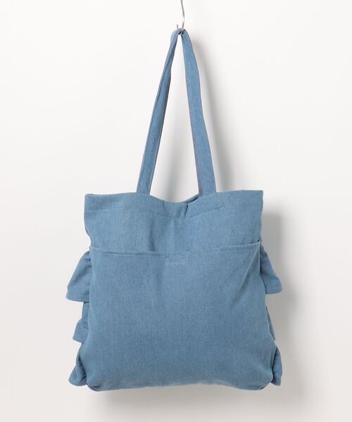 Lee(リー)の「【LEE/リー】【大ぶりフリルが主役】フリルBIGトートバッグ 大人可愛い キャンバスバッグ 華やかカジュアル(トートバッグ・レディース・ブラック/オフホワイト/シルバー/ブルー・FREE)」の5枚目の写真