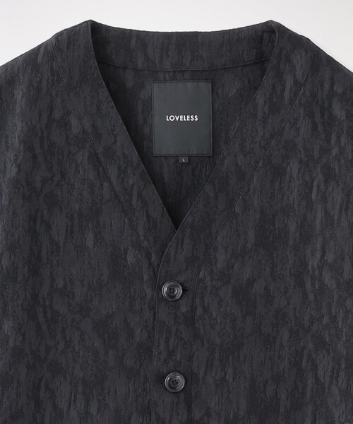 LOVELESS（ラブレス）の「ニュアンスジャカードカーデ（カーディガン/ボレロ・メンズ・ブラック・M/L）」の7枚目の写真