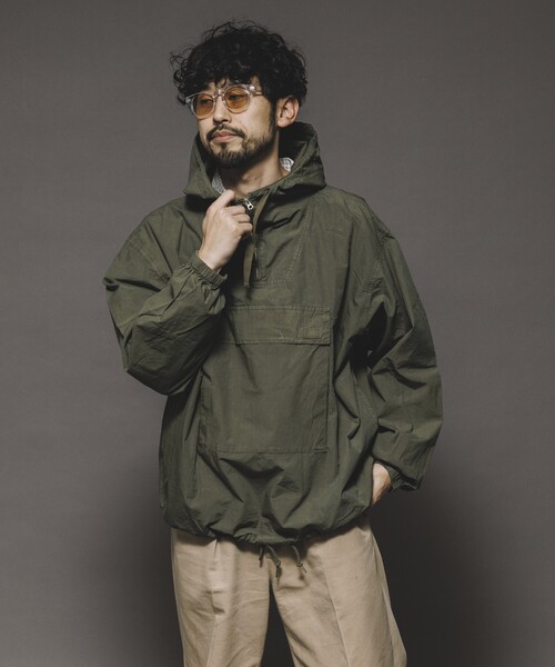 HINSON(ヒンソン)の「HINSON/ヒンソン 後染めブロードアノラックパーカー(ブルゾン・メンズ・オリーブ/ブラック/オレンジ・MEDIUM/LARGE)」の21枚目の写真