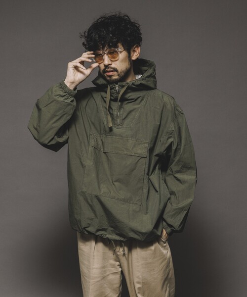 HINSON(ヒンソン)の「HINSON/ヒンソン 後染めブロードアノラックパーカー(ブルゾン・メンズ・オリーブ/ブラック/オレンジ・MEDIUM/LARGE)」の22枚目の写真