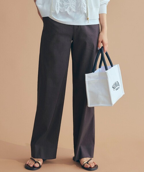 セール】【Oggi5月号掲載/洗える】リネンレーヨンストレッチ ワイド