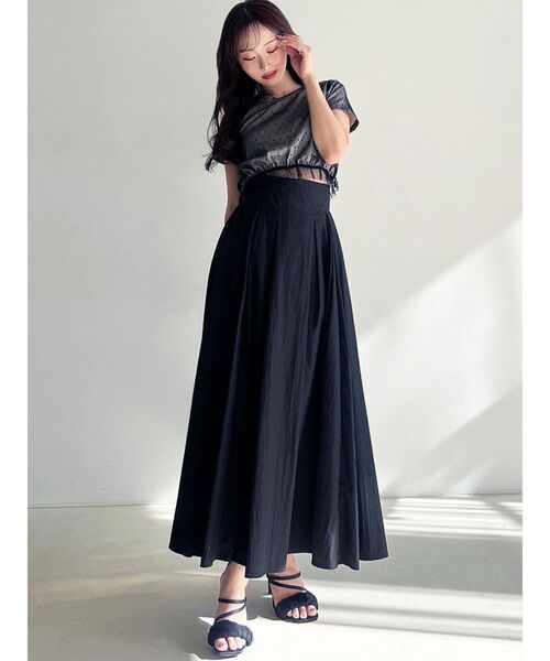 RESEXXY（リゼクシー）の「ドットチュールレイヤードTシャツ（Tシャツ/カットソー・レディース・ブルー/ブラック/ホワイト・FREE）」の14枚目の写真