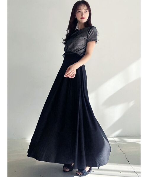 RESEXXY（リゼクシー）の「ドットチュールレイヤードTシャツ（Tシャツ/カットソー・レディース・ブルー/ブラック/ホワイト・FREE）」の15枚目の写真