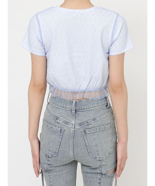 RESEXXY（リゼクシー）の「ドットチュールレイヤードTシャツ（Tシャツ/カットソー・レディース・ブルー/ブラック/ホワイト・FREE）」の18枚目の写真