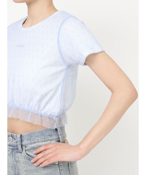 RESEXXY（リゼクシー）の「ドットチュールレイヤードTシャツ（Tシャツ/カットソー・レディース・ブルー/ブラック/ホワイト・FREE）」の20枚目の写真