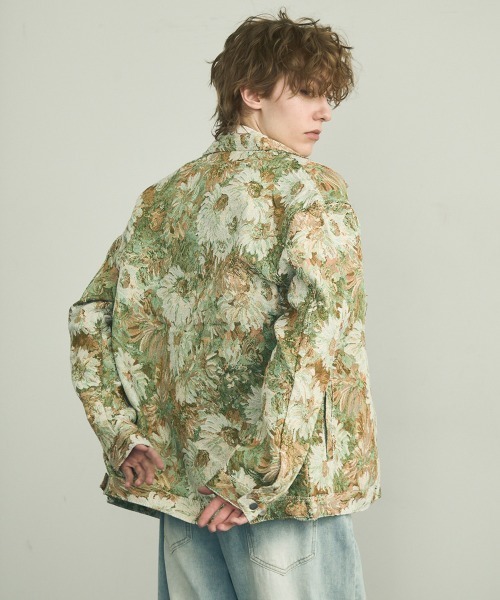 セール】flower pattern jacquard shirt jacket / フラワー