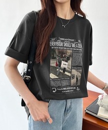 【6色展開】 プリントTシャツ オーバーサイズ 綿100 コットンTシャツ