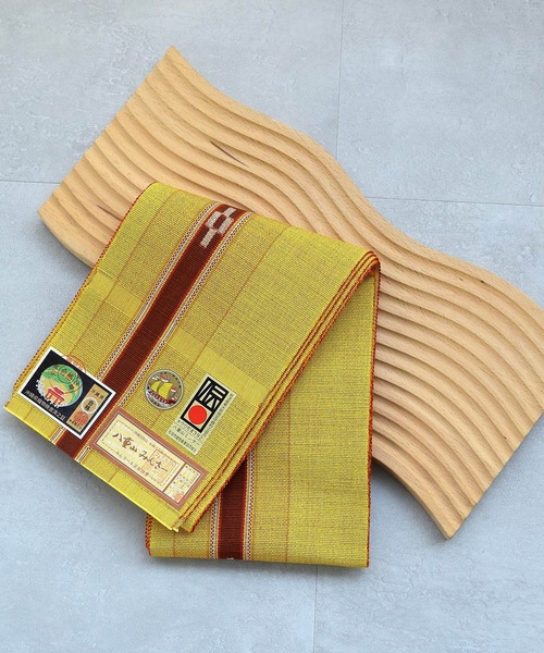 帯単品 八重山みんさー 半幅帯 草木染 日本製
