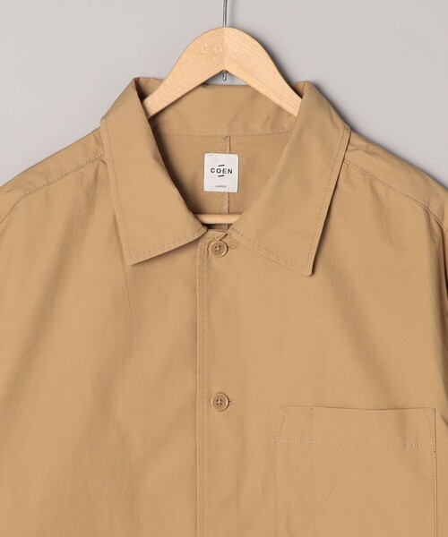 coen（コーエン）の「タイプライターシャツカバーオール（カバーオール・メンズ・ベージュ/ブラック・XL/L/M）」の4枚目の写真