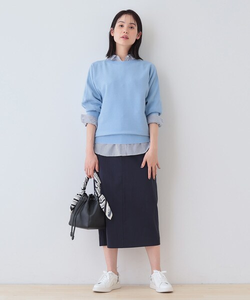 INDIVI(インディヴィ)の「【洗える/SETUP可能/UVケア】ストレートラインスカート(スカート・レディース・スミクロ/ベージュ/ネイビー/ブラック・03/05/13/15 /19/36/38/40)」の6枚目の写真