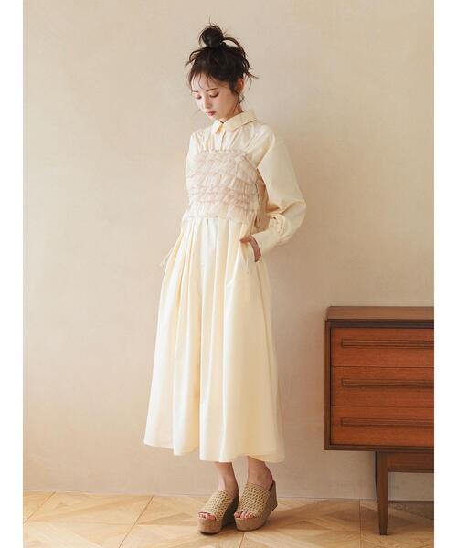 so4u(ソーフォーユー)の「タックシャツワンピース(ワンピース・レディース・サックスブルー/キナリ・F)」の14枚目の写真