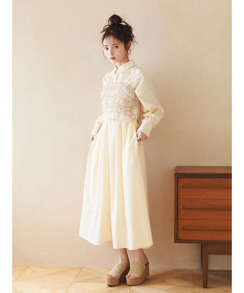 so4u(ソーフォーユー)の「タックシャツワンピース(ワンピース・レディース・サックスブルー/キナリ・F)」の15枚目の写真