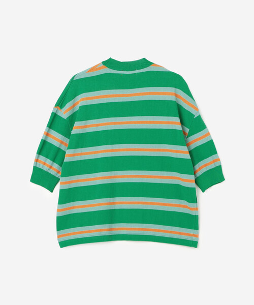 MEYAME |〈別注〉ボーダー コットンニット半袖Tシャツ WOMEN
