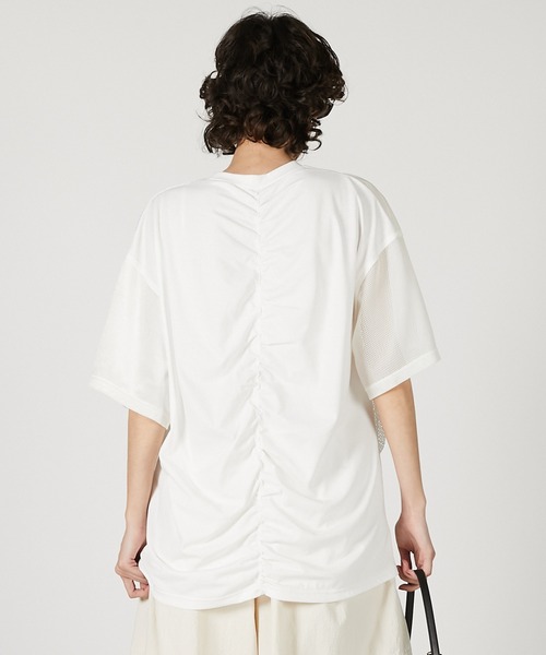 PRANK PROJECT（プランクプロジェクト）の「メッシュギャザーTEE / Mesh Gathered Tee（Tシャツ/カットソー・レディース・ホワイト/ブラック・FREE）」の8枚目の写真