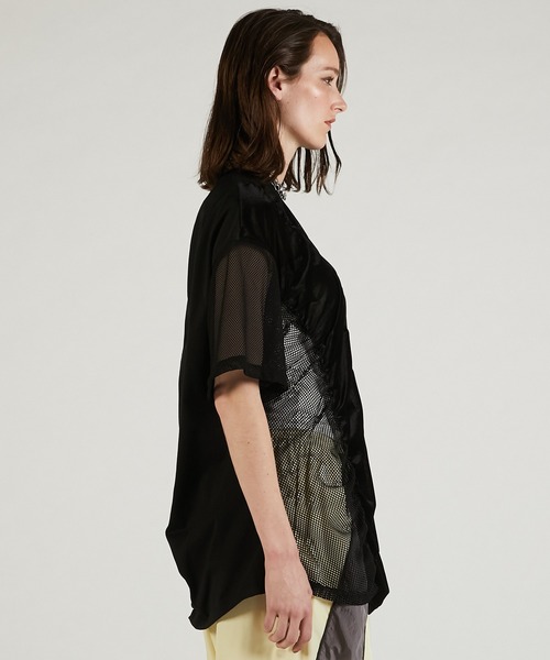 メッシュギャザーTEE / Mesh Gathered Tee（Tシャツ/カットソー