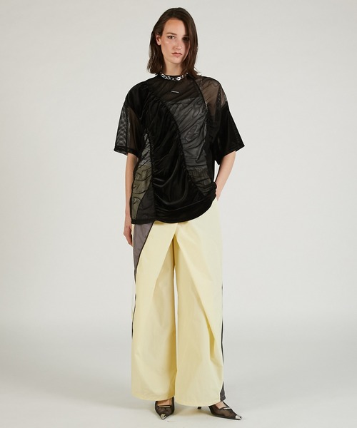 メッシュギャザーTEE / Mesh Gathered Tee（Tシャツ/カットソー