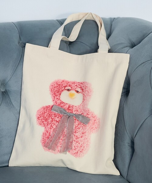 PUBLUX（パブリュクス）の「PUBLUX/パブリュクス mojojojo リボン付き トートバッグ　限定展開（トートバッグ・レディース・サックスブルー/オフホワイト/ホワイト/ベージュ・ﾌﾘ-）」の17枚目の写真