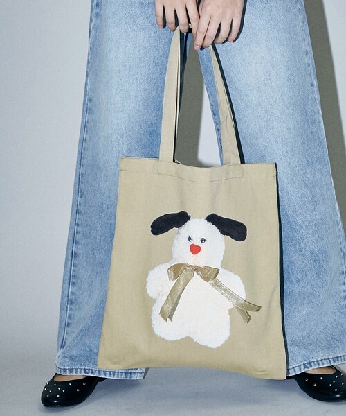 PUBLUX（パブリュクス）の「PUBLUX/パブリュクス mojojojo リボン付き トートバッグ　限定展開（トートバッグ・レディース・サックスブルー/オフホワイト/ホワイト/ベージュ・ﾌﾘ-）」の16枚目の写真