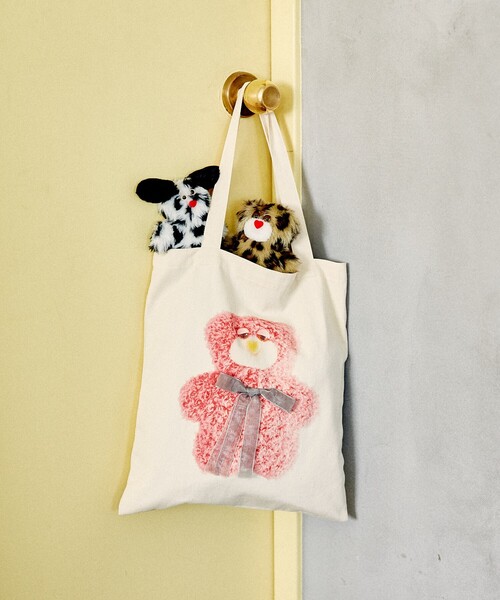 PUBLUX（パブリュクス）の「PUBLUX/パブリュクス mojojojo リボン付き トートバッグ　限定展開（トートバッグ・レディース・サックスブルー/オフホワイト/ホワイト/ベージュ・ﾌﾘ-）」の6枚目の写真