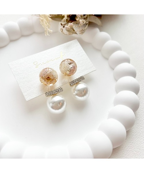 tone(トーン)の「【S.coeuf】【S.coeuf】1粒ピアス×大きなパール(MA)(ピアス(両耳用)・レディース・ホワイト・FREE)」の3枚目の写真