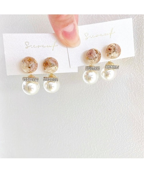 tone(トーン)の「【S.coeuf】【S.coeuf】1粒ピアス×大きなパール(MA)(ピアス(両耳用)・レディース・ホワイト・FREE)」の4枚目の写真