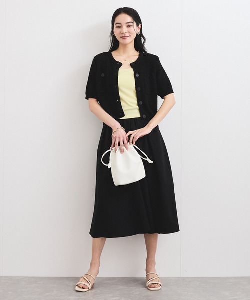 VIS(ビス)の「ブークレコンパクトカーディガン(カーディガン/ボレロ・レディース・ライトグリーン/キナリ/ブラック・FREE)」の7枚目の写真