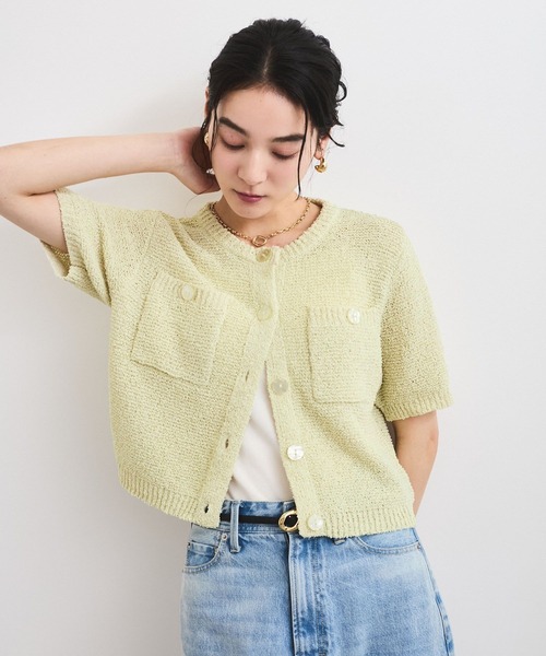 VIS(ビス)の「ブークレコンパクトカーディガン(カーディガン/ボレロ・レディース・ライトグリーン/キナリ/ブラック・FREE)」の11枚目の写真