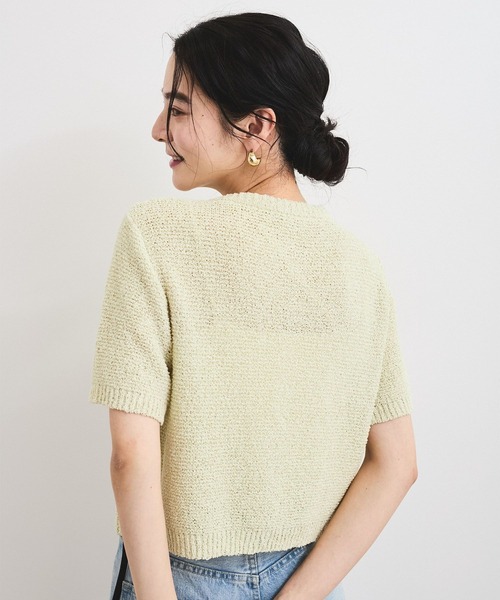 VIS(ビス)の「ブークレコンパクトカーディガン(カーディガン/ボレロ・レディース・ライトグリーン/キナリ/ブラック・FREE)」の9枚目の写真