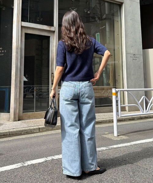 fredy emue（フレディエミュ）の「テープヤーン半袖ニットジャケット（カーディガン/ボレロ・レディース・ライトグレー/ネイビー/オフホワイト/ミント・38）」の22枚目の写真