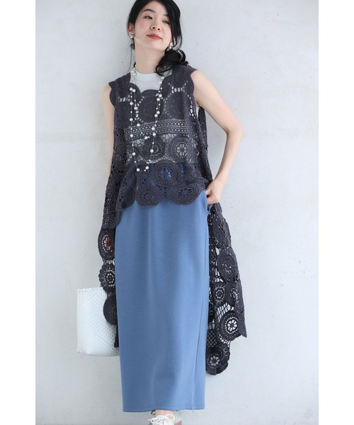 cawaii(カワイイ)の「ゆるトップスに合わせるストレートスカート(スカート・レディース・ネイビー/ブルー・M/2L)」の12枚目の写真