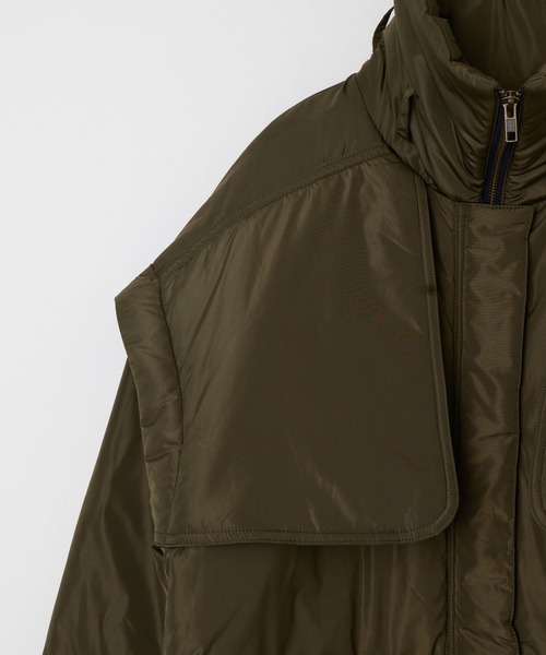 BEEDEN(ビーデン)の「2WAY BLOUSON LONG COAT(ミリタリージャケット・レディース・ブラック/カーキ・FREE)」の18枚目の写真