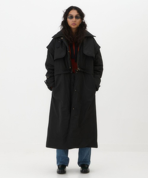 BEEDEN(ビーデン)の「2WAY BLOUSON LONG COAT(ミリタリージャケット・レディース・ブラック/カーキ・FREE)」の20枚目の写真