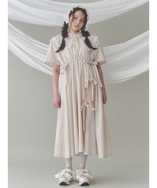 Mary Magdalene セントクレアヘッドドレス　カチューシャ　オリーブ merry jenny（メリージェニー）の「おはなニットヘッドドレス