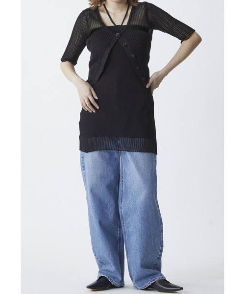 美品1er Arrondissement 2way リブニット カーディガン
