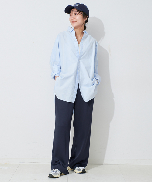 SLOBE IENA(スローブイエナ)の「《追加》サテンイージーパンツ(その他パンツ・レディース・アイボリー/ネイビー・38/36)」の11枚目の写真