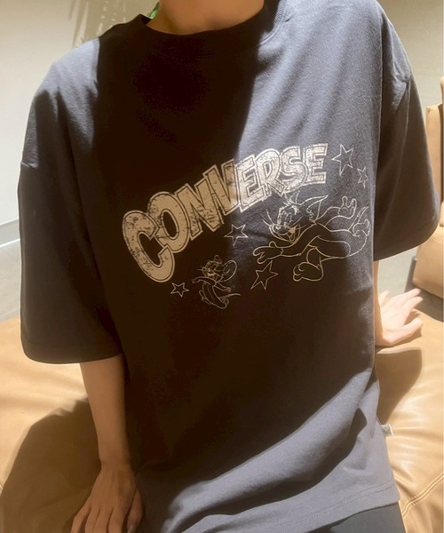 Tom&Jerry(トムアンドジェリー)の「【TOM & JERRY/トムとジェリー×CONVERSE/コンバース】ピグメント加工/BIO WASH/ヴィンテージ風プリント 天竺 半袖Tシャツ ユニセックス(Tシャツ/カットソー・レディース・ホワイト系2/ホワイト系1/ブラック系1/ブラック系2・L/M)」の17枚目の写真