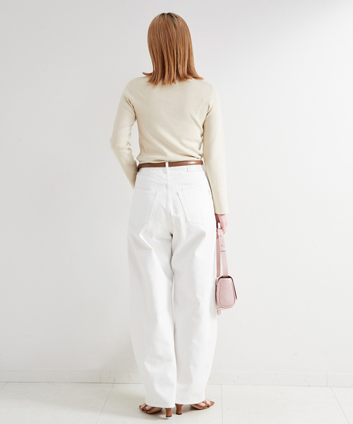 B.C STOCK(ベーセーストック)の「《追加3》ウォッシャブル / DU JOUR/デュ ジュール BARREL BAGGY JEAN(デニムパンツ・レディース・ホワイト/ブルー/ホワイト系その他・36/38)」の8枚目の写真