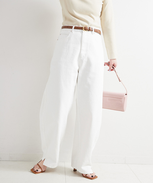 B.C STOCK(ベーセーストック)の「《追加3》ウォッシャブル / DU JOUR/デュ ジュール BARREL BAGGY JEAN(デニムパンツ・レディース・ホワイト/ブルー/ホワイト系その他・36/38)」の6枚目の写真